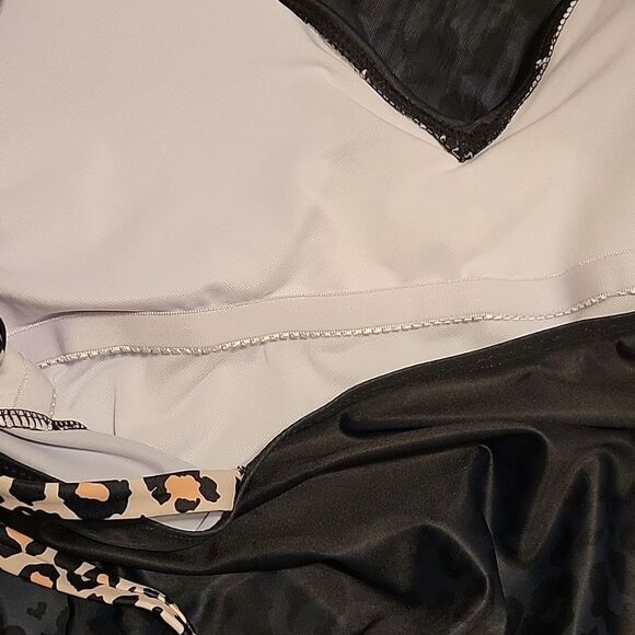Shein One Piece Bathing Suit animal print WITH wrap Size 3XL NWOT - Picture 6 of 6